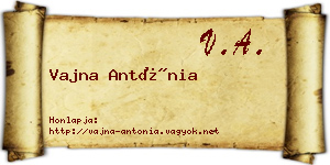 Vajna Antónia névjegykártya